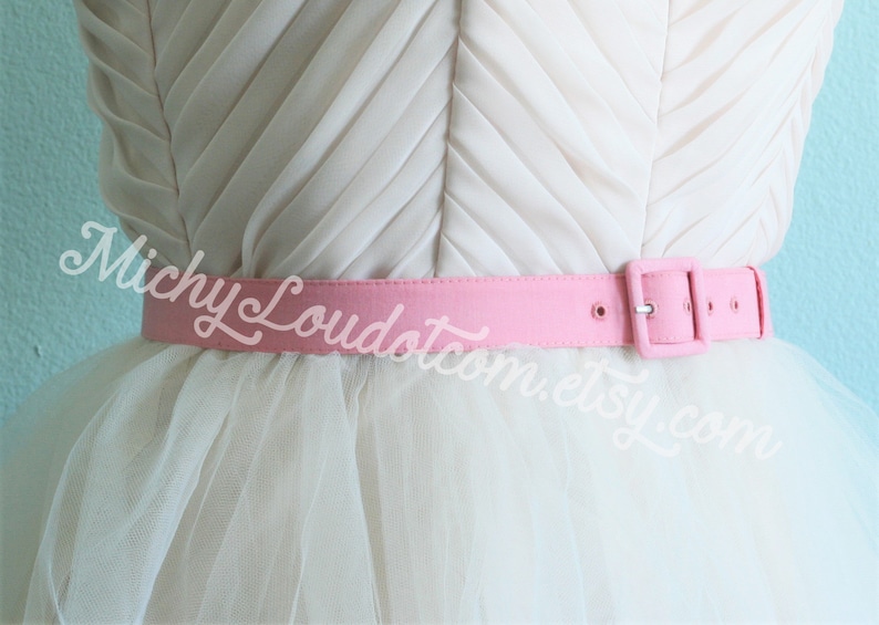 1 inch wide custom made belt with matching fabric covered buckle in many colors, handmade belt, custom made belt, pink belt, 1 inch wide image 4