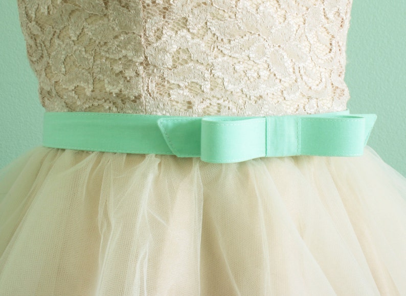 1 mint bow belt bow belt cotton fabric belt seafoam green mint belt custom SIZES and COLORS available image 1