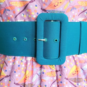 2.5 inch custom belt with matching fabric covered buckle in many colors, handmade belt, custom made belt, custom fabric or color image 1