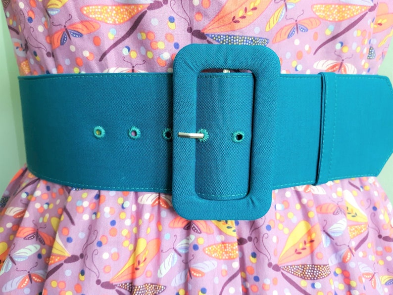 2.5 inch custom belt with matching fabric covered buckle in many colors, handmade belt, custom made belt, custom fabric or color image 1