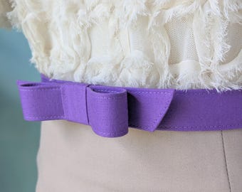 Custom Fabric Bow Belt • 1" Wide, Made to Measure