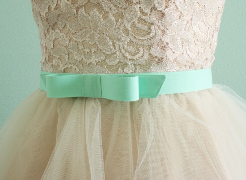 1 mint bow belt bow belt cotton fabric belt seafoam green mint belt custom SIZES and COLORS available image 3