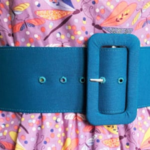 2.5 inch custom belt with matching fabric covered buckle in many colors, handmade belt, custom made belt, custom fabric or color image 3