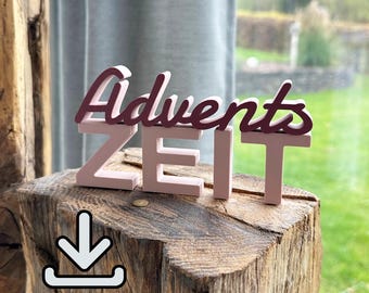 Adventstijd 3D-letters - Standaard - Digitale versie STL
