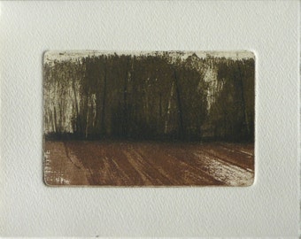 original etching of a landscape,hand pulled