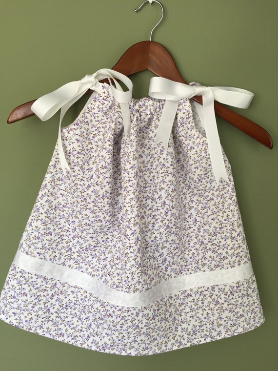 Items similar to Lilac Pillowcase Dress for baby and little girls White
