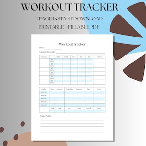 Workout Tracker and Planner, Daily Exercise Log, Fitness Journal ...