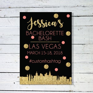 Las Vegas Bachelorette Party Itinerary - City Skyline Bachelorette Itinerary - Bachelorette Party Weekend Invitation