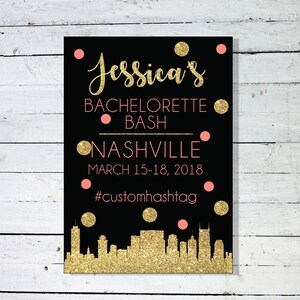 Nashville Bachelorette Party Itinerary - City Skyline Bachelorette Itinerary - Bachelorette Party Weekend Invitation