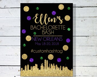New Orleans Bachelorette Party Itinerary - City Skyline Bachelorette Itinerary - Bachelorette Party Weekend Invitation