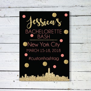 New York City Bachelorette Party Itinerary - City Skyline Bachelorette Itinerary - Bachelorette Party Weekend Invitation