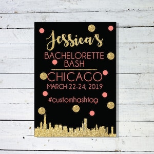 Chicago Bachelorette Party Itinerary - City Skyline Bachelorette Itinerary - Bachelorette Party Weekend Invitation