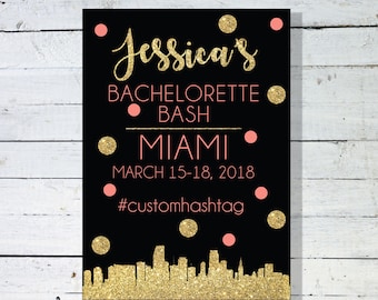 Miami Bachelorette Party Itinerary - City Skyline Bachelorette Itinerary - Bachelorette Party Weekend Invitation