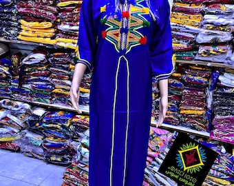 Marokkaanse kaftanjurk handgemaakt - traditionele rode djellaba voor vrouwen - geborduurde kaftan - elegante Arabische jurk cadeau voor haar