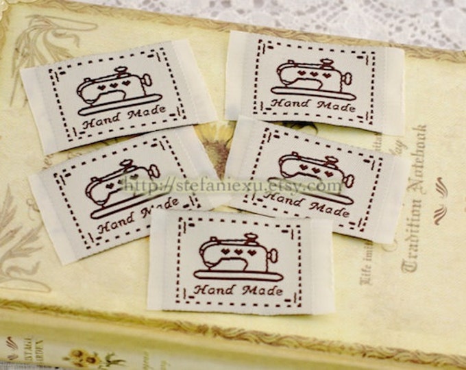 Sewing Labels Handmade Sewing Machine Label 5 in a Set Etsy
