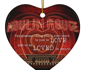 Moulin Rouge heart shaped Ceramic Ornament