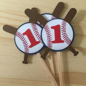 Baseball Glove QTY 12 Cupcake Toppers Baseball Bat Cupcake Toppers or ...