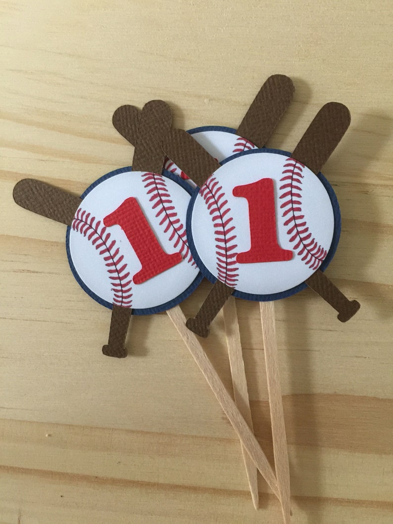 Baseball Glove QTY 12 Cupcake Toppers Baseball Bat Cupcake - Etsy