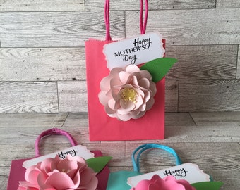 Mother's Day gift bag, Party Bags Birthday Favor Bags, Birthday Bags, Spring Gift Bag, Treat Bags, Aqua Bag, Pink Bag, Purple Bags (KL2)