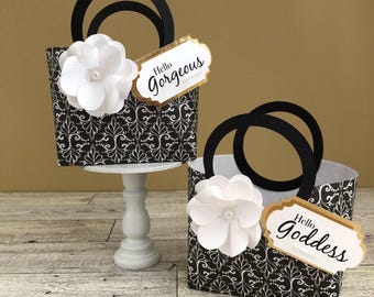 Floral Paper Purse Favor: Petite Tote for Baby Shower, Bridal Shower