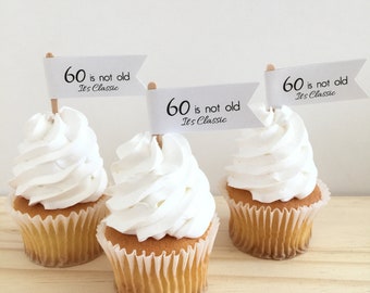 60th Cupcake Toppers 50th Cupcake Toppers Food Pick 70th Cupcake Toppers 80th Birthday Cupcake Toppers 90th Birthday Cupcake Toppers