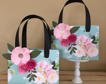 Purse Favor Paper Purse Petite Tote Baby Shower Birthday Favor Bridal Shower Favor Paper Paper Flowers