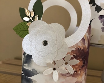 Purse Favor Paper Purse Petite Tote Baby Shower Birthday Favor Bridal Shower Favor Paper Paper Flowers