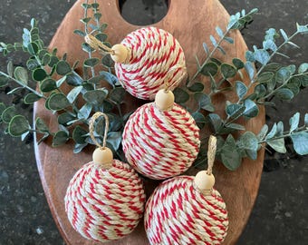 Christmas Ornament Round Red and Gold bauble Tree Trimming