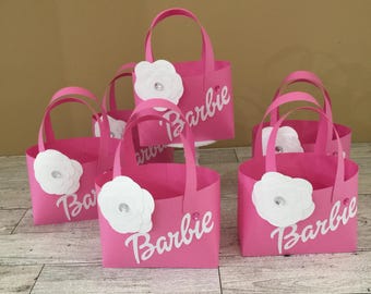 Paper Purse Favor, Petite Tote with Flower Accent