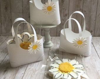 Purse Favor Paper Purse Petite Tote Baby Shower Birthday Favor Daisy Theme Party Bridal Shower Favor Paper Boxes (DD4)