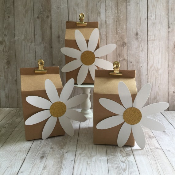 Kraft Favor Boxes Daisy Theme Treat Boxes 12 Favor Boxes Milk Carton