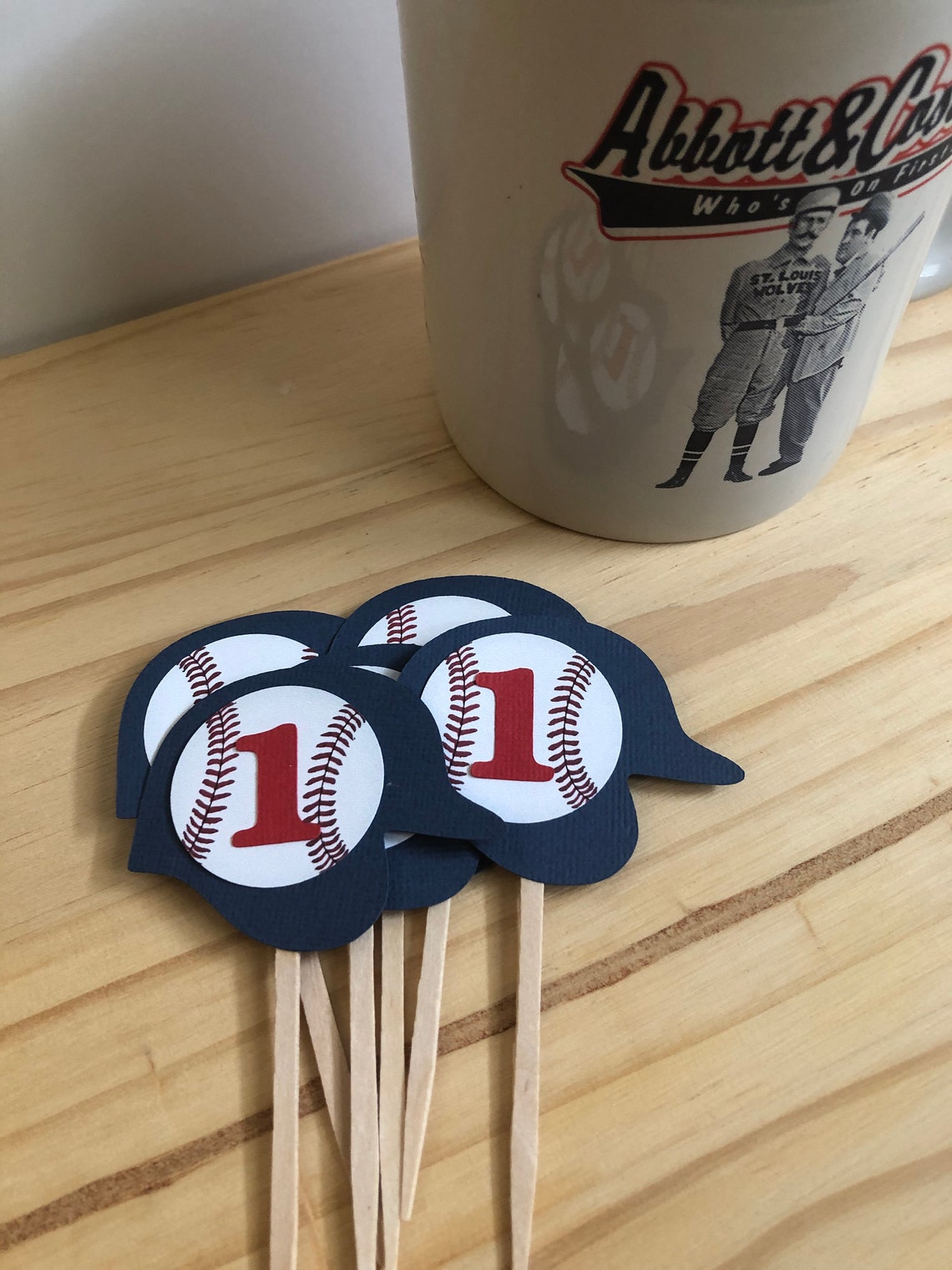 Baseball Glove QTY 12 Cupcake Toppers Baseball Bat Cupcake | Etsy