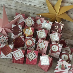 Advent Calendar Kit Advent Kit Christmas Favor Open Boxes Favor Gift Boxes (25CT) Easy to Assemble Boxes DIY Advent Calendar (SC8)