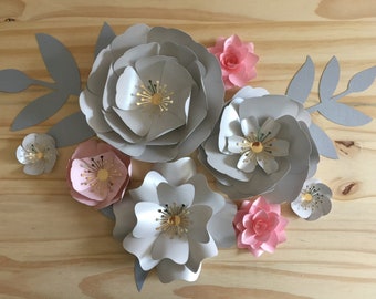 Paper Flowers Decor, Baby Shower Decorations, Nursery Wall Decor, Paper Flower Backdrop, Paper Flower Wall, Baby Shower Decorations (GR4)