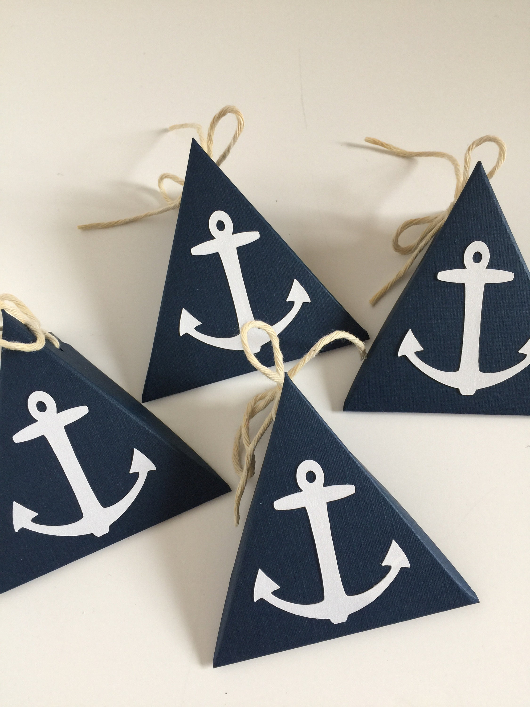 Nautical Favor box Nautical Gift Boxes Navy Blue Favor Navy Etsy