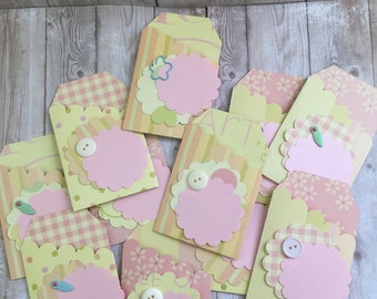 Baby Gift Tags, Flower Tags, 12 Party Tags, Tags, Birthday Gift Tags Pastel Colored Gift Tags