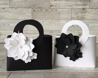 Purse Favor Petite Paper Purse Tote Baby Shower Birthday Favor Bridal Shower Favor Paper Boxes (Quite Small)
