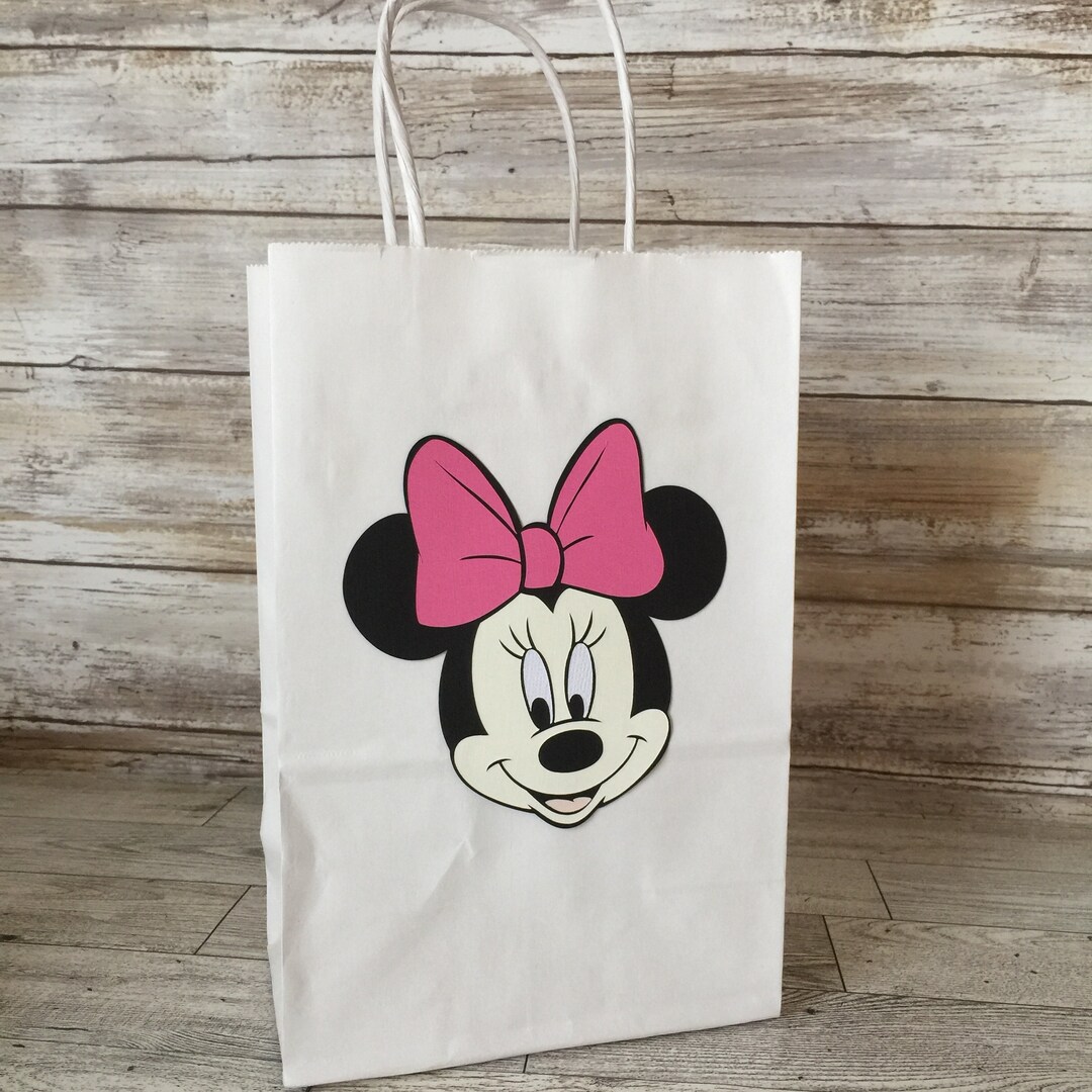 Minnie Mouse Birthday Favor Bags Birthday Bags White Gift Bags Treat Bags White Bags With Disney Theme Set of 10 Bags Etsy