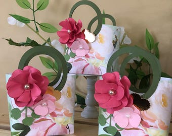Purse Favor Paper Purse Petite Tote Baby Shower Birthday Favor Bridal Shower Favor Paper Paper Flowers