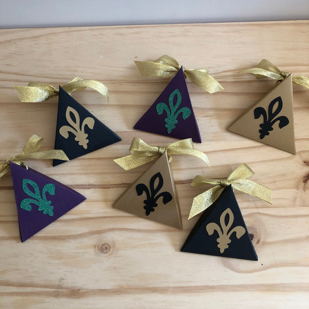 Fleurdelis Favor Box Fleurdelis Gift Boxes Black Gold Etsy