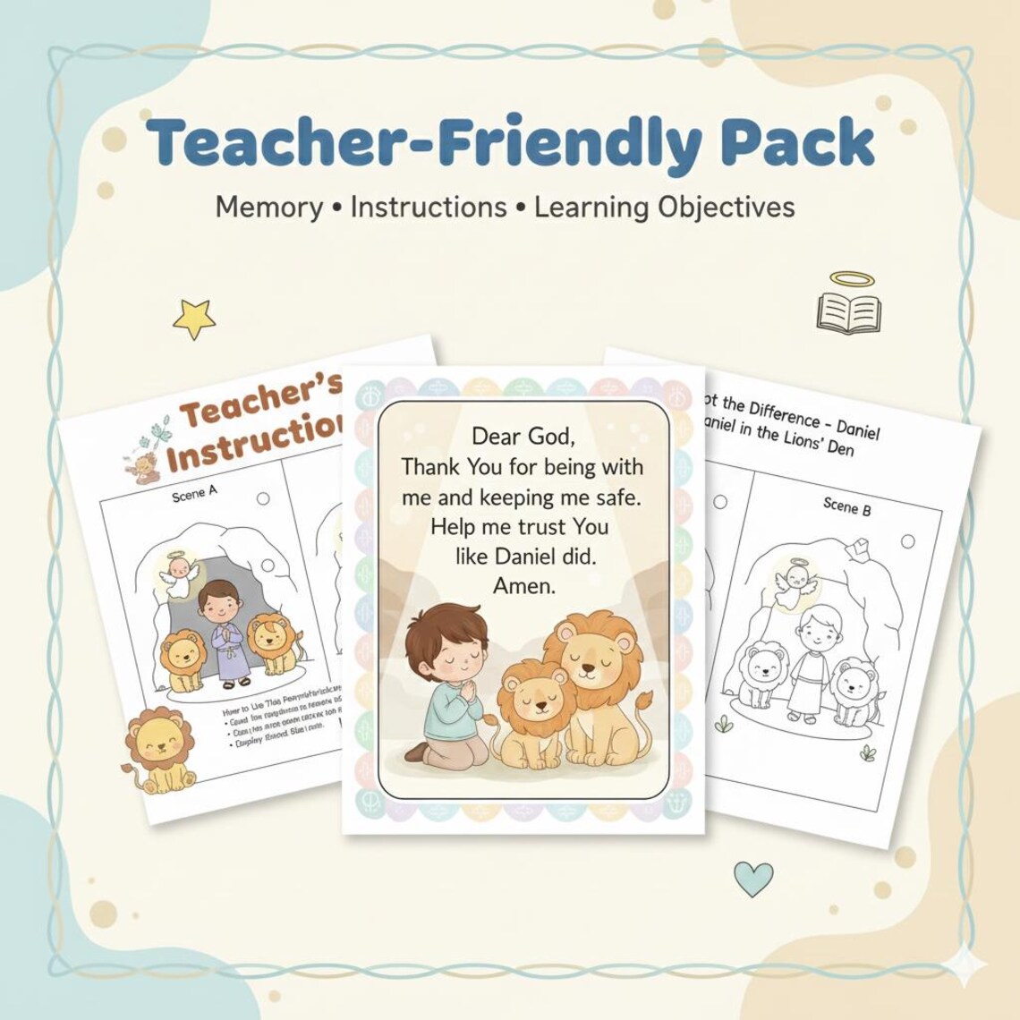 Daniel and the Lions' Den Printable Pack | Bible Story Activities ...