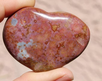 Ocean Jasper Heart, ocean jasper heart, ocean jasper, pink ocean jasper, from Madagasgar