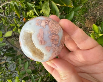 Pink Agate Druzy Sphere High Quality