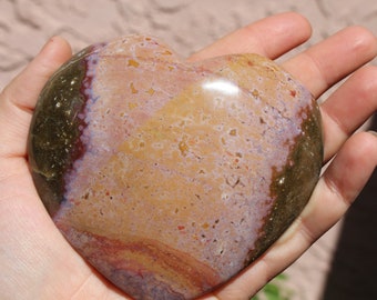 Ocean Jasper Heart, ocean jasper heart, ocean jasper, pink ocean jasper, from Madagasgar