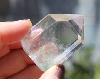 Chlorite phantom point, Chlorite included clear quartz, Lodolite Garden Quartz Chlorite Point