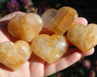 Golden Healer Quartz Heart, yellow hemitoid heart, golden healer, yellow hemitoid