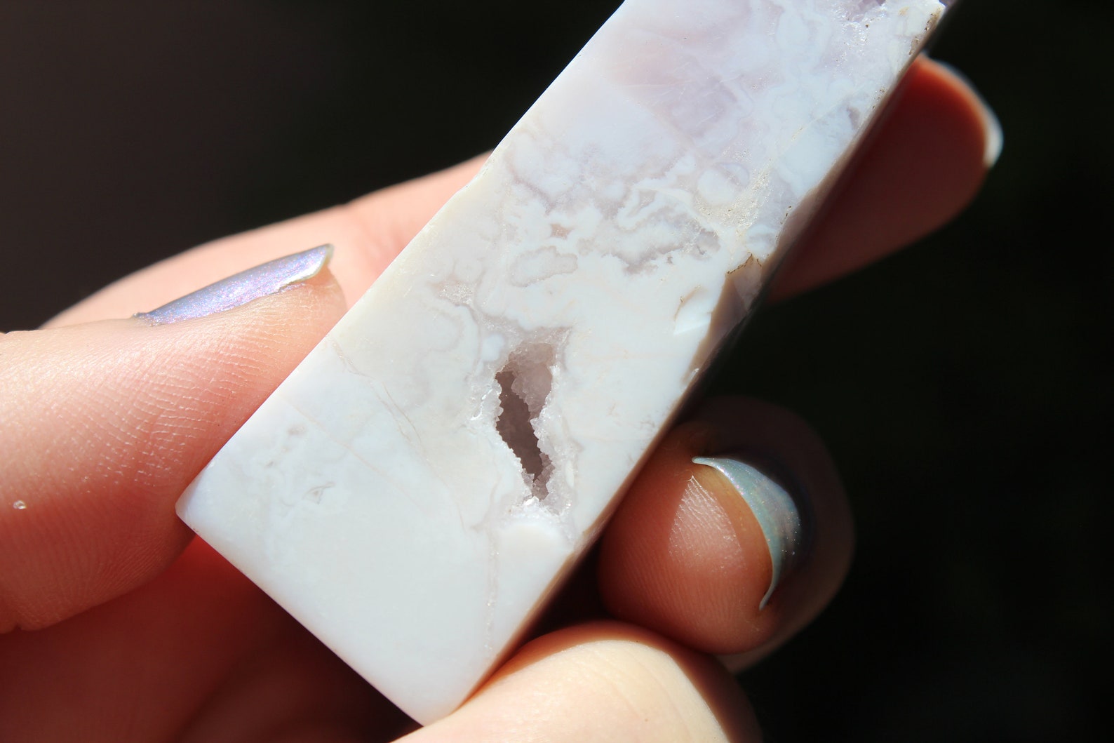 White Plume Agate Tower White Druzy Agate Snow Agate Tower Etsy