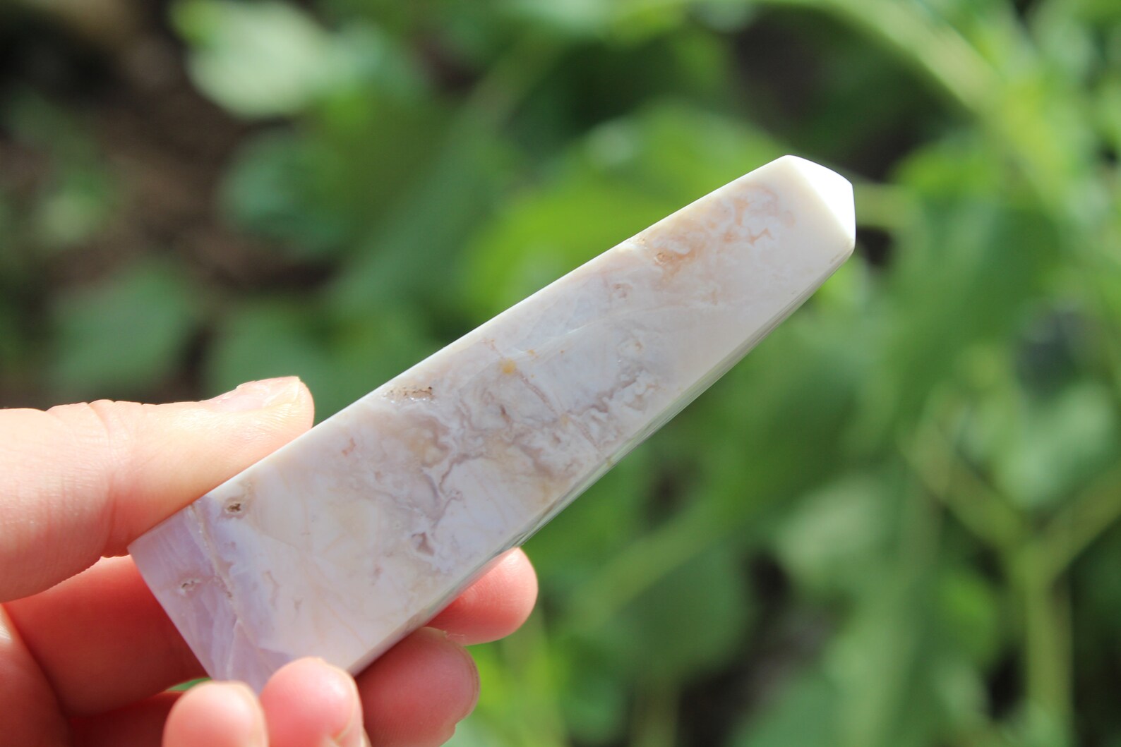 White Plume Agate Tower White Druzy Agate Snow Agate Tower Etsy