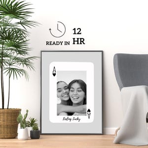 Spielkarten Schwester Fotodruck, Schwester Wandkunst Einzigartiges Geschenk Sentimentales Geschenk für die Bestie, beste Freundin Bild Geschenk zum Geburtstag