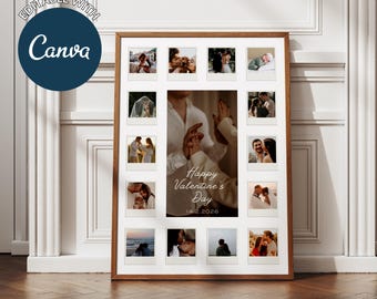 Valentine's Day Photo Collage Gift - Editable Canva Template (Digital Download)